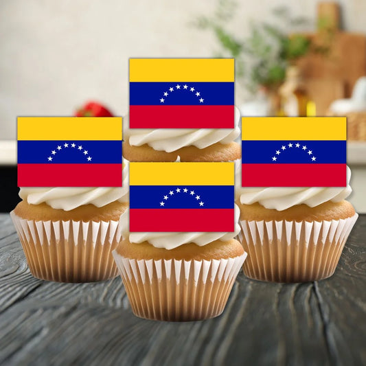 Venezuela Flag Edible Cupcake Toppers