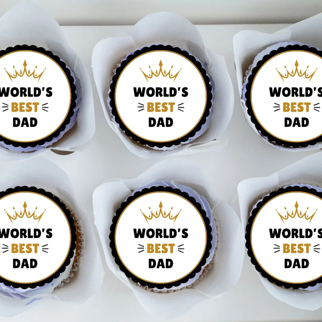 World's Best Dad Father's Day Cupcake Toppers